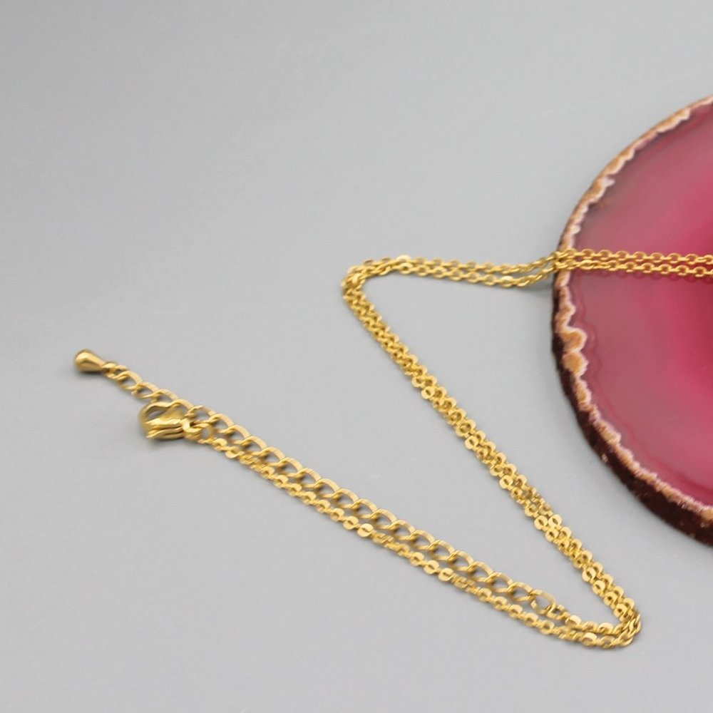 Wish bone dainty minimalist gold tone necklace - Picture 4 of 6